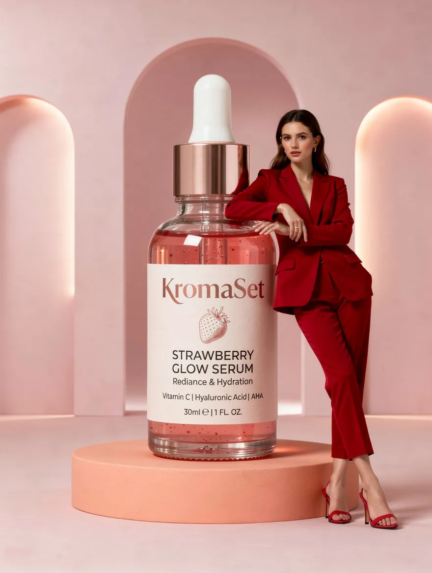 AI-generated ad for Strawberry Glow Serum - Skincare category